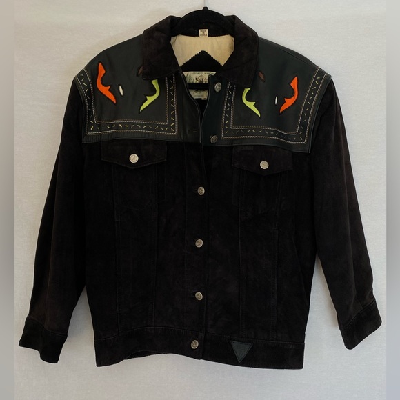 GUESS VTG 92 Georges Marciano Western Trucker Jacket - Picture 1 of 16